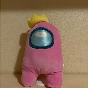 Pink Plush Toy with Yellow Crown - Among Us